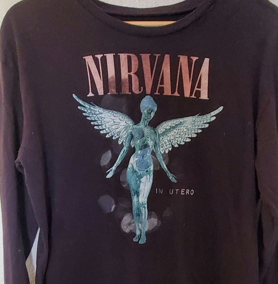 Nirvana In Utero Black Long Sleeve Shirt 90s Grunge Rock Alternative Size Medium - Picture 2 of 4